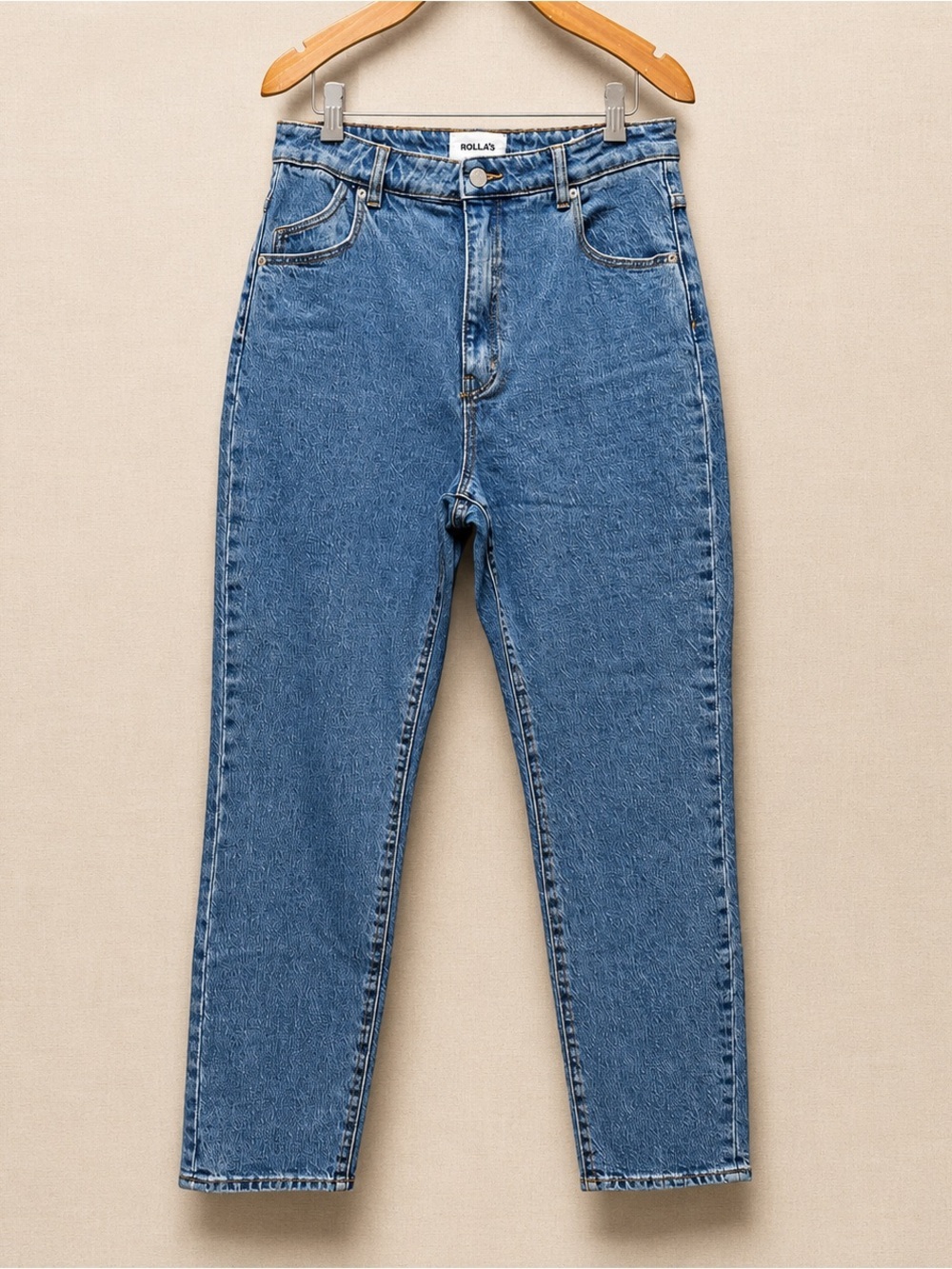 Rolla’s Dusters High Rise Slim Mom Jeans 30 Blue Vintage Wash Denim